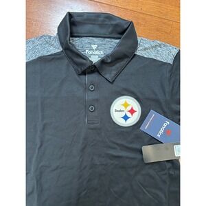 New Fanatics Pittsburgh Steelers Polo Shirt Mens Small Black  Short Sleeve NFL